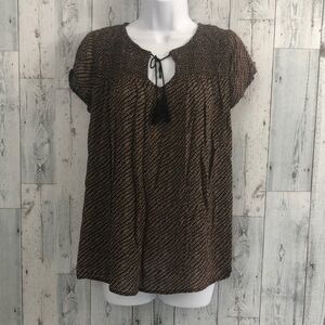 Lucky Brand Flowing Short Sleeve Top Small